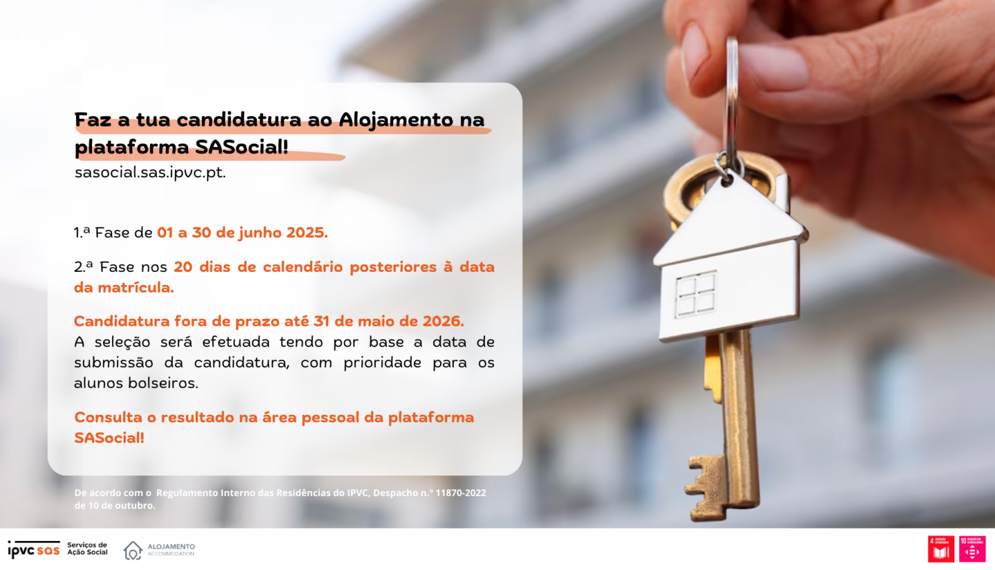 Candidaturas a alojamento 2025/26